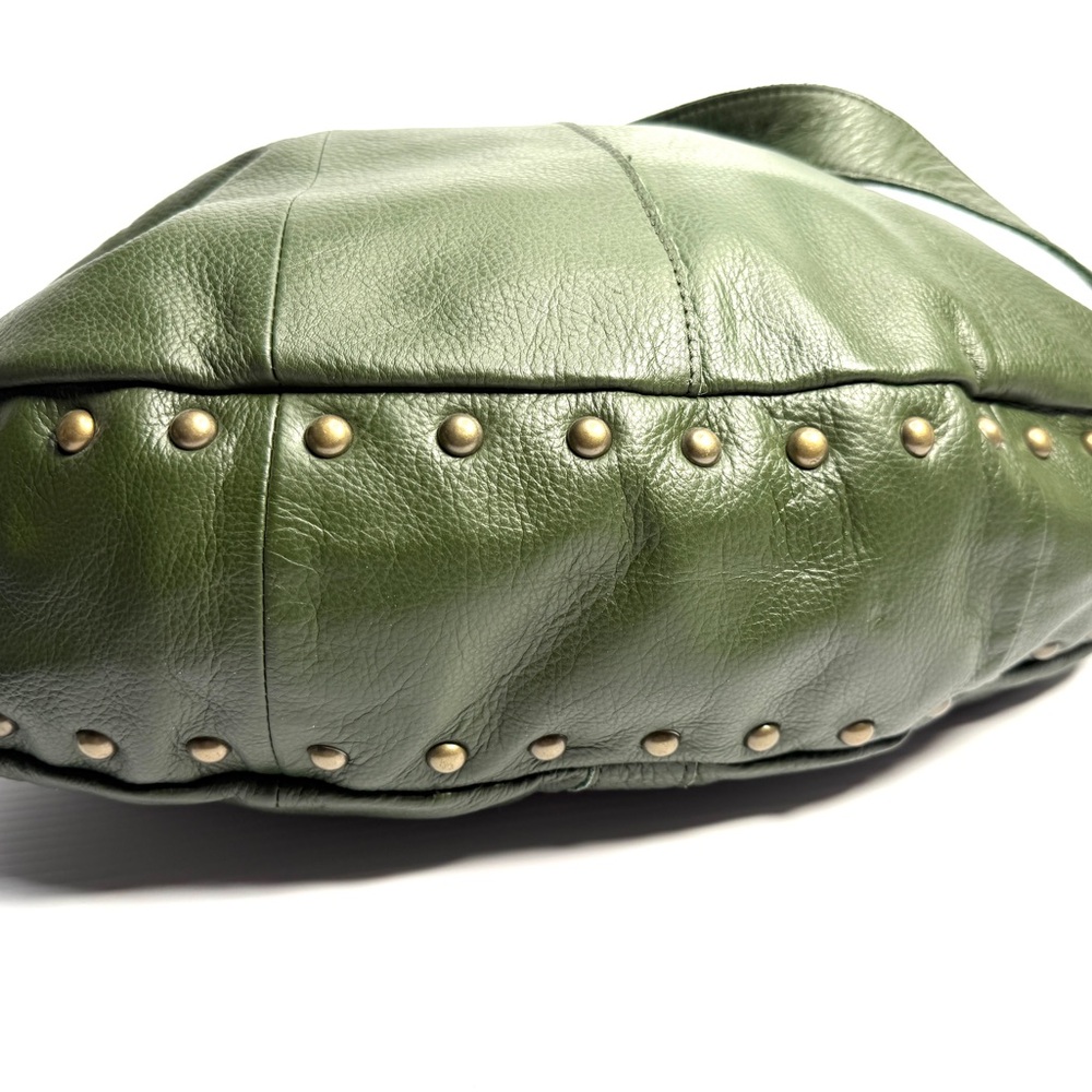 Anthropologie Olive Green Leather Hobo Bag - Picture 3 of 11